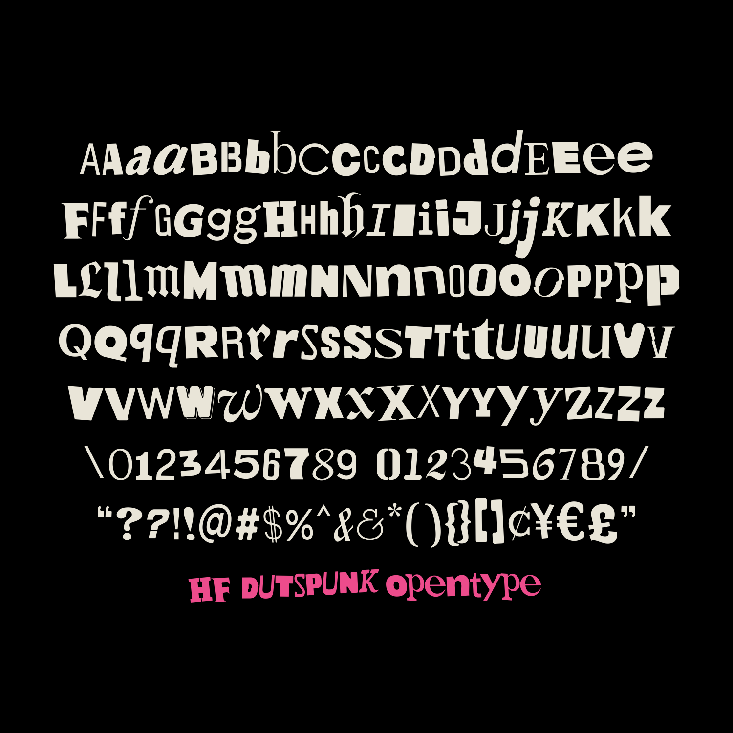HF Dutspunk Typeface