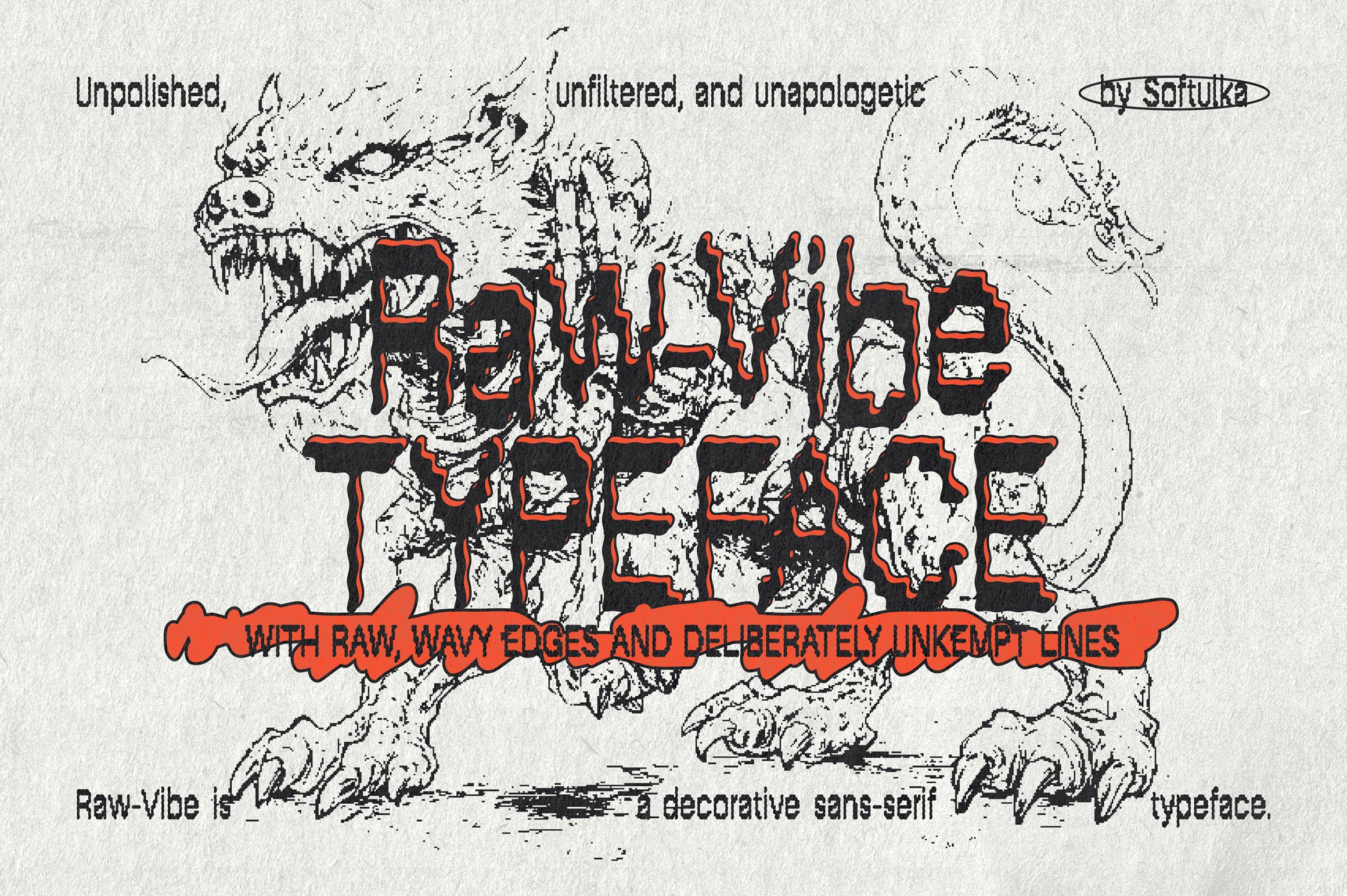 Raw-Vibe – A Bold, Playful Display Typeface - secret-cache
