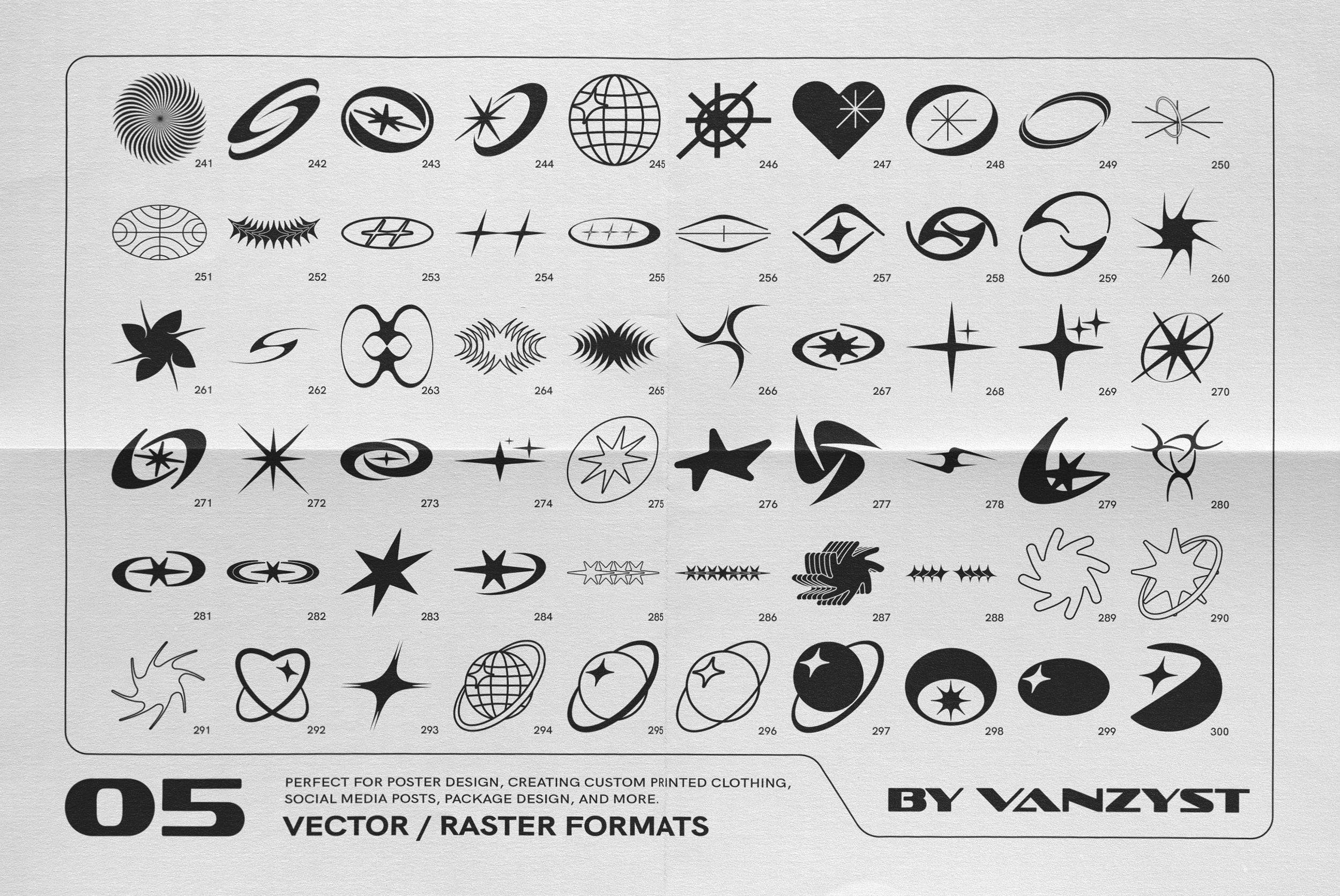 Y2K 327 Characters Halftones Shapes - secret-cache