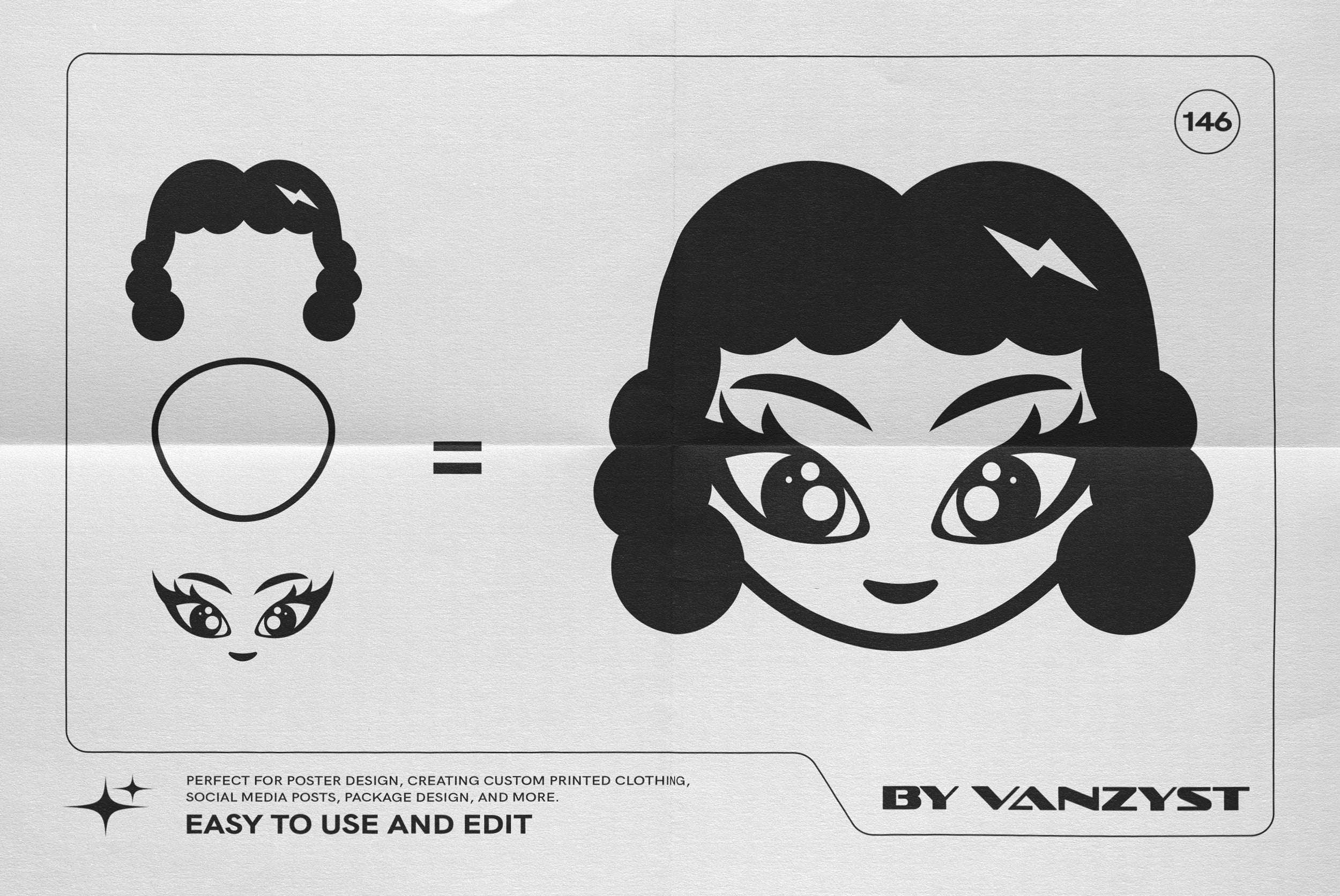 Y2K 327 Characters Halftones Shapes - secret-cache